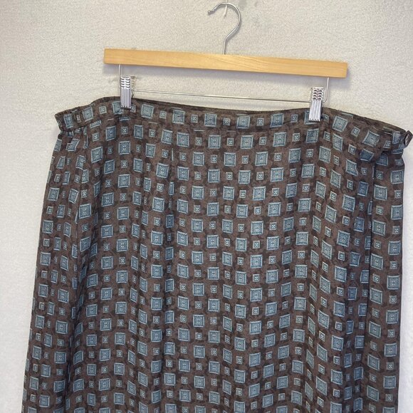 Lane Bryant Boho Maxi Wrap Skirt Womens Plus Size 24 Flowy Lightweight Brown - Picture 3 of 14